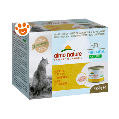 Almo Nature Cat HFC Light Meal Natural Filetto di Pollo  - Almo Nature Cat HFC Light Meal Natural Filetto di Pollo - Lattine da 4x50 gr