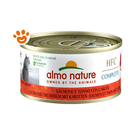 Almo Nature Gatto HFC Complete Lattina 70gr SALMONE TONNO E CAROTE