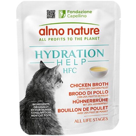 Almo Nature Gatto HFC Hydration Help busta 50gr Brodo di Pollo con Filetto di Pollo