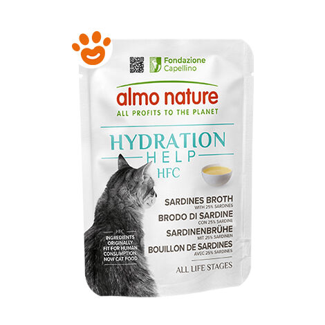 Almo Nature Gatto HFC Hydration Help busta 50gr Brodo di Sardine con Sardine