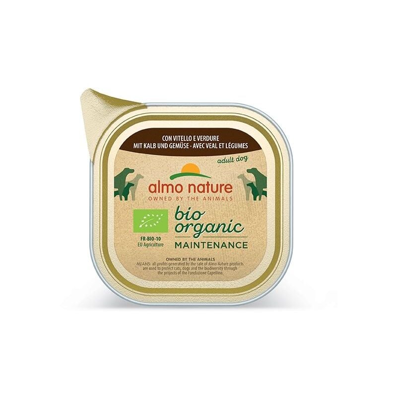 Almo Cane Bio Organic Vaschetta 100gr Vitello e Verdure