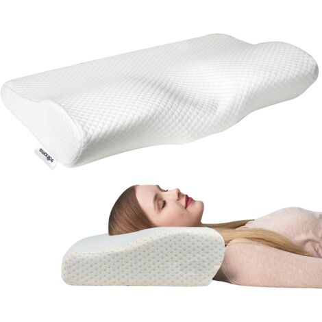 Almohada Cervical, 50x30x10, Viscoelastica, Memory Foam, con Doble Funda de Algodón, Hipoalergénica