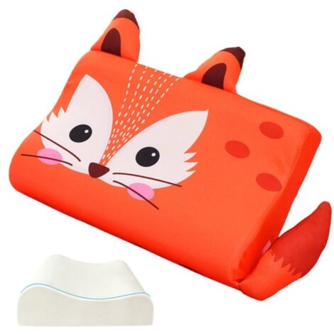 Almohada cervical transpirable para niños, almohada con estampado de animales, almohada de viaje para el hogar, el dormitorio y el sofá, relleno suave y cómodo.