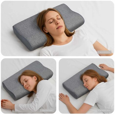 Almohada con almohada Gris 60 x 34 x 11 cm Poliéster