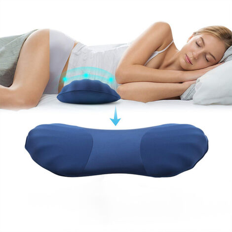 Almohada de apoyo lumbar para dormir, espuma viscoelástica, almohada lumbar retráctil para la espalda baja, alivio del dolor del nervio ciático, protege la espalda baja - almohada de apoyo lumbar para