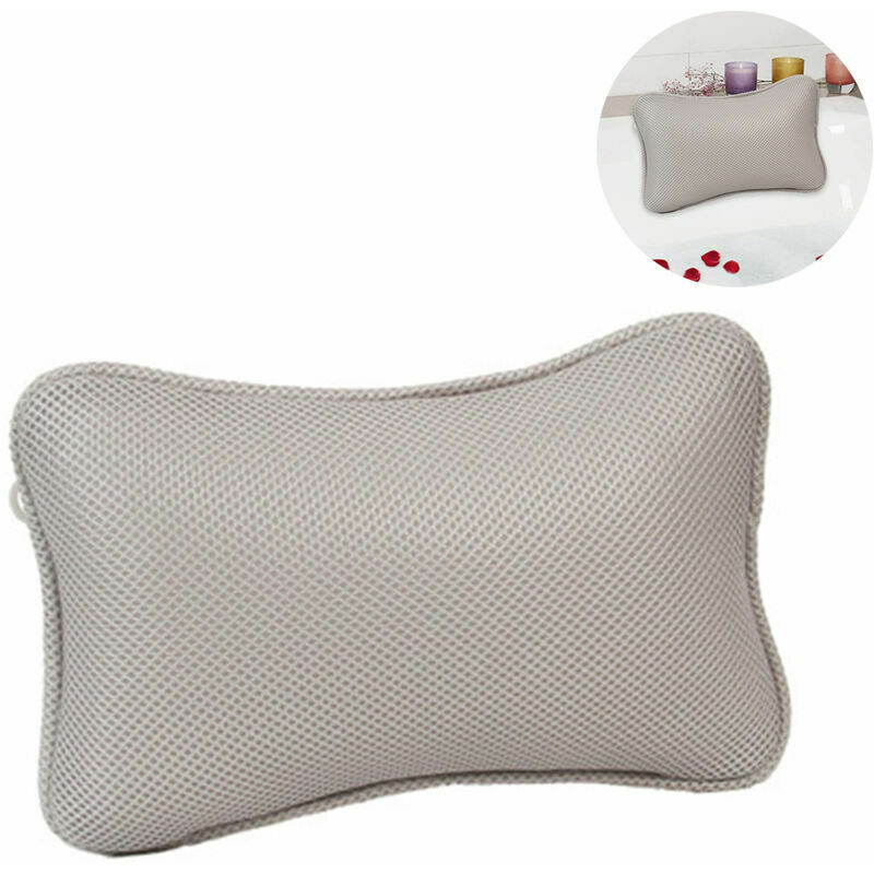 Almohada De Baño Con 2 Ventosas Almohada Cervical De Poliéster Secado Rápido Limpieza Fácil - Almohada De Baño Confort