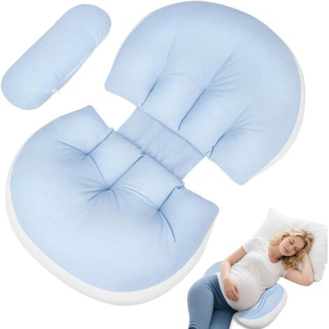 Almohada de embarazo, almohada corporal y de maternidad ajustable, almohada suave para dormir durante el embarazo, soporte para la espalda, las caderas y las piernas, alivia las molestias durante el e