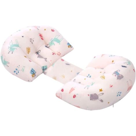 Almohada de embarazo en forma de U para dormir, cojín de soporte lumbar cómodo, almohada abdominal desmontable, material suave para mujeres embarazadas, 1 juego