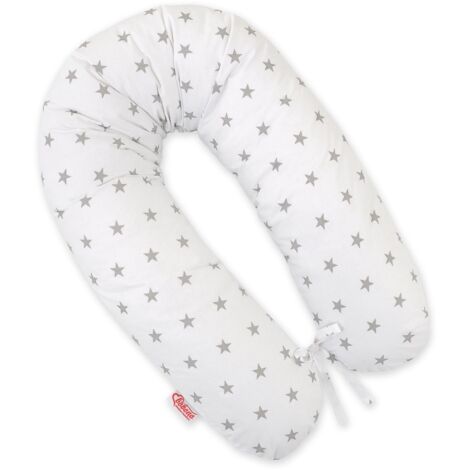 Almohada de embarazo más larga para dormir embarazadas + Funda extraíble - Estrellas grises