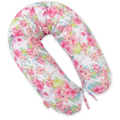 Almohada de embarazo más larga para que las embarazadas duerman + funda extraíble - Colibríes en flores