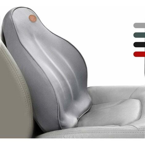 Almohada de espuma viscoelástica para el cuello y cojín lumbar para aliviar el dolor de espalda en el coche, el hogar y la silla de oficina (gris, almohada lumbar)