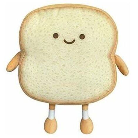 Almohada de peluche con forma de rebanada de pan tostado, almohada de algodón con forma de comida para sofá, lindo juguete de pan para niños, panecillo rebanado, soleado