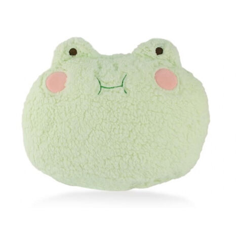 Almohada de peluche de rana de color crema/amarillo claro (verde claro) Decoración creativa para silla de oficina Sofá cama Regalo de cumpleaños y viaje suave y lindo para niños