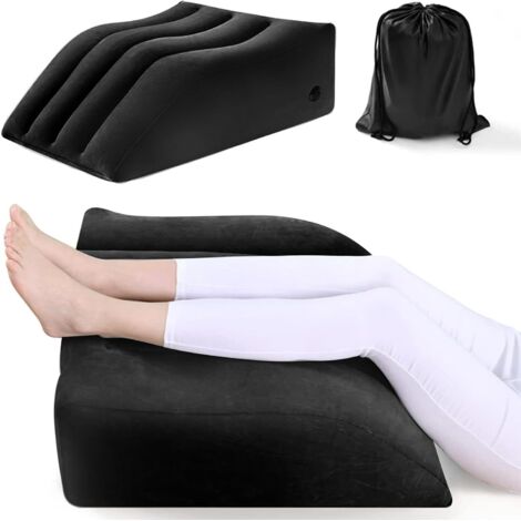 Almohada de soporte venoso para piernas, almohada inflable en forma de cuña para una comodidad óptima al dormir, almohada para el confort de las piernas, mejora la circulación sanguínea y reduce la hi
