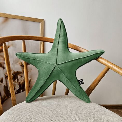 Almohada grande de terciopelo con forma de estrella de mar VE2236  verde