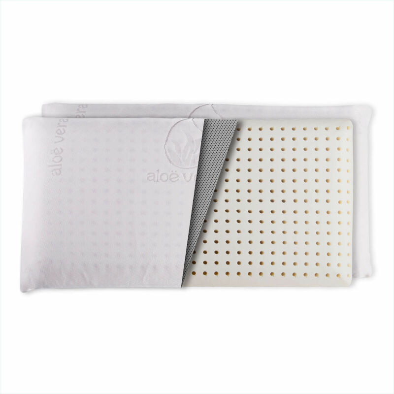 

Almohada núcleo Látex | Núcleo 100% LÁTEX | Microperforado | Descanso natural | Funda Stretch ALOE VERA | Gran confort Pack 2 ud 70 cm