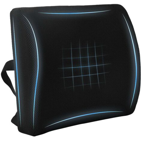 Almohada lumbar Negro Espuma Viscoelástica 35,5 x 30 x 12 cm