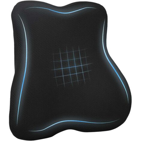 Almohada lumbar Negro Espuma Viscoelástica 40 x 40 x 11 cm