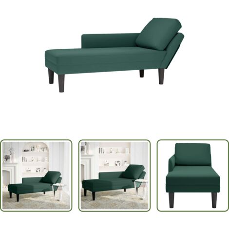 Almohada lumbar -  Tumbona almohada y reposabrazo derecho terciopelo verde oscuro