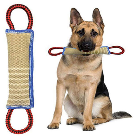 Almohada masticable para entrenamiento de perros, juguete de tira y afloja, funda para masticar duradera, equipo de entrenamiento para cachorros de perros grandes, juego interactivo (12" x 3,2")