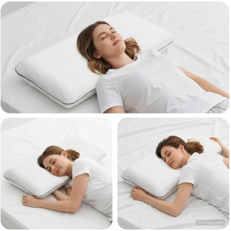 Almohada para dormir Liso 80 x 40 x 12 cm Espuma de Gel