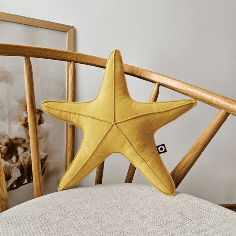 Almohada pequeña de estrella de mar TERCIOPELO VE2234 amarillo