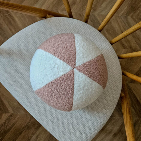 Almohada SOFT LOOP  bola blanca y rosa