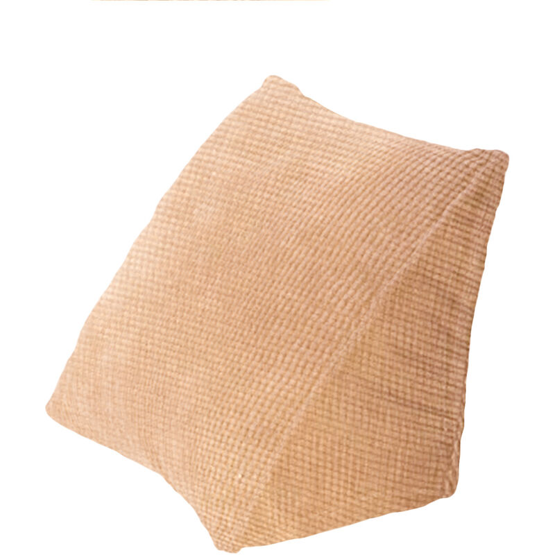 

Almohada triangular,cómoda almohada de lectura,Cojines,con bolsillo con cremallera,Café