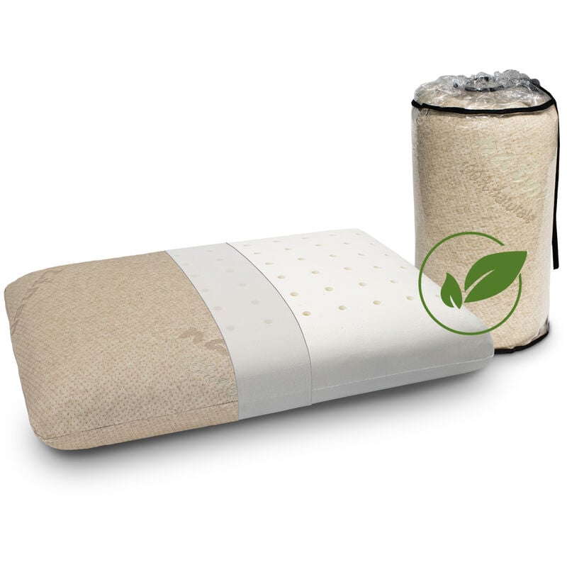 

Almohada Visco 100% Algodon y lino 75X35 - Viscoelastica. Desenfundable y lavable. Ergon