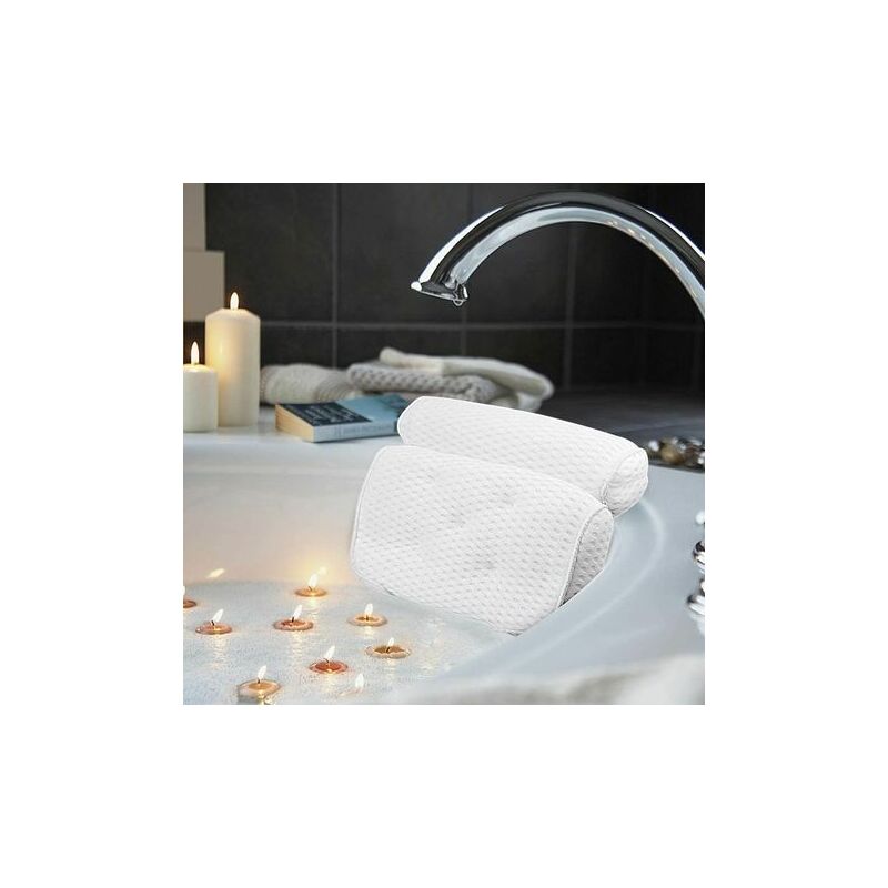 Almohadas De Baño, Lujosas Almohadas De Baño Y Spa Con Tecnología 4D Air Mesh Y 7 Ventosas Drive