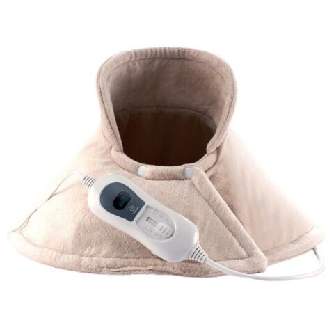 Almohadilla Cervical Eléctrica Relente Beige 100W 3 Niveles Apagado Automático Lavable (60x62cm)