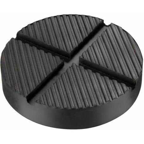 Almohadilla de goma para gato de coche, plataforma elevadora, bloque redondo para gato, carretilla, almohadilla para cambio de neumáticos (1 unidad, negra), de DEBUNS