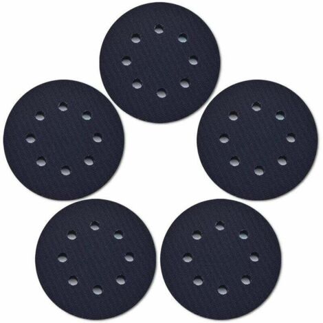 Almohadilla de lijado suave de 125 mm, almohadilla de interfaz, adecuada para pulidoras autolimpiables neumáticas y eléctricas (8 agujeros)