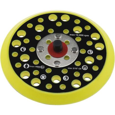Almohadilla de soporte de 125 mm (5 pulgadas) compatible con lijadoras Mirka Ceros/Deros de 44 orificios y rosca de 5/16", almohadilla de soporte con gancho y bucle, accesorios para herram
