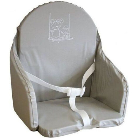 Almohadilla para Silla Alta Looping Cintas Gris Perla