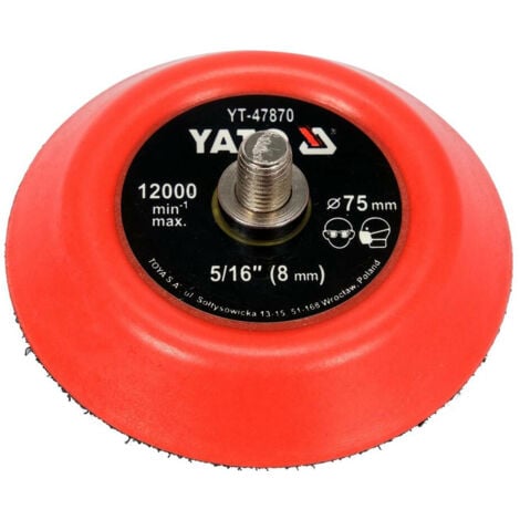 BRICOLINE Almohadilla pulidora 75, 125, 150 mm, disco de pulido, plato de pulido, con cierre de velcro, rosca 8 mm, diámetro: 75 mm