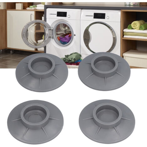 Almohadillas antivibración para lavadoras - TPU, gris, 10x10cm (4 bases, 4 cintas adhesivas de doble cara)