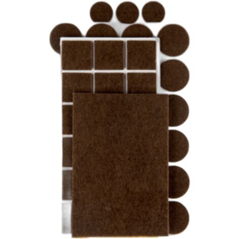Almohadillas de fieltro autoadhesivas, color marrón, 106 uds.