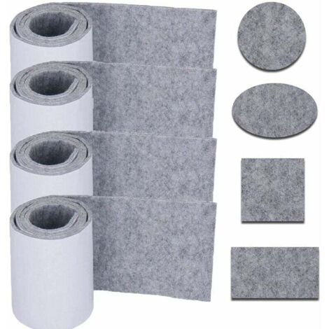 Almohadillas de fieltro para muebles, 4 rollos de cinta autoadhesiva de fieltro, para proteger las patas de mesas, sillas y sofás, 100 x 10 cm
