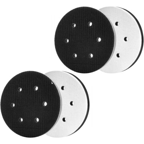 Almohadillas de lijado suaves de 150 mm (4 unidades), interfaz de espuma suave para lijar y pulir, con protección acústica (8 agujeros)