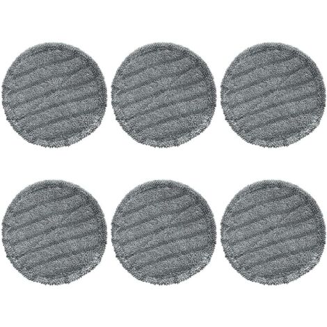 Almohadillas de repuesto de microfibra para mopa eléctrica (paquete de 6, gris, para modelos G29 y G28, compatibles con almohadillas de repuesto de 6,3 pulgadas de diámetro)