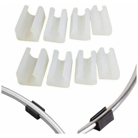 Almohadillas para patas de silla, tapa de tubo redonda, reposapiés para mesa, silla, muebles, forma de U, plástico blanco, diámetro 14 mm, 30 unidades