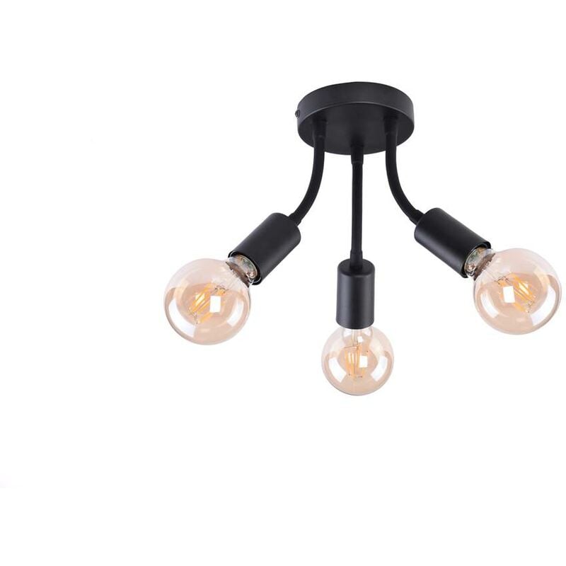 Image of Rabalux - Lampada del soffitto Almus Black Ø35cm h: 16,5 cm Tre -Flame 3xe27