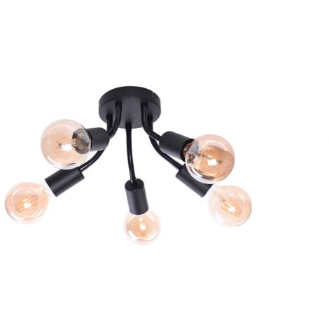 ALMUS, CEILING LAMP, E27 5   MAX 60W, IP20, D350 MM, BLACK,