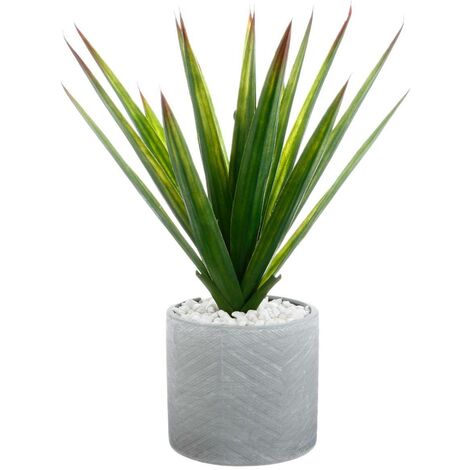 Aloe vera artificiale in vaso di ceramica H48cm - Atmosphera créateur d'intérieur