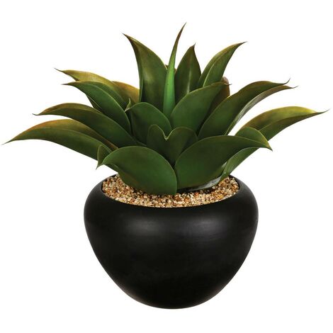 Aloe vera artificiel pot céramique H37cm - Atmosphera créateur d'intérieur - Vert