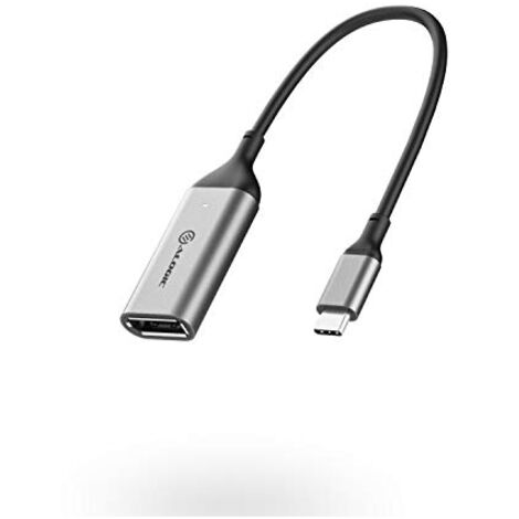 ALOGIC Ultra USB-C (männlich) auf DP (weiblich) Adapter grau 15 cm