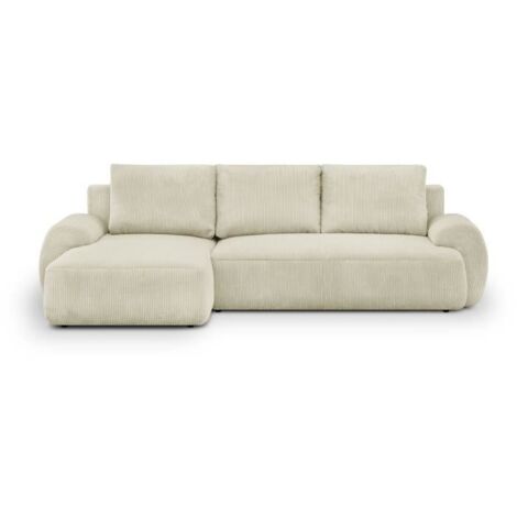 Alom MILO canapé d'angle convertible beige 3 places