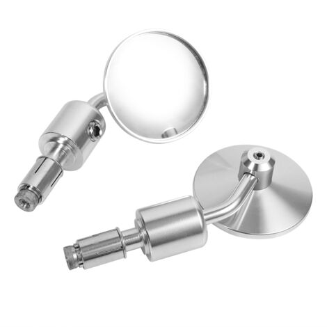 Alomejor Hochwertiger runder Motorradspiegel, verstellbarer Rückspiegel für bessere Sicht, einfache Montage, robustes Gehäuse, geeignet für geeignete Roller (Silber).