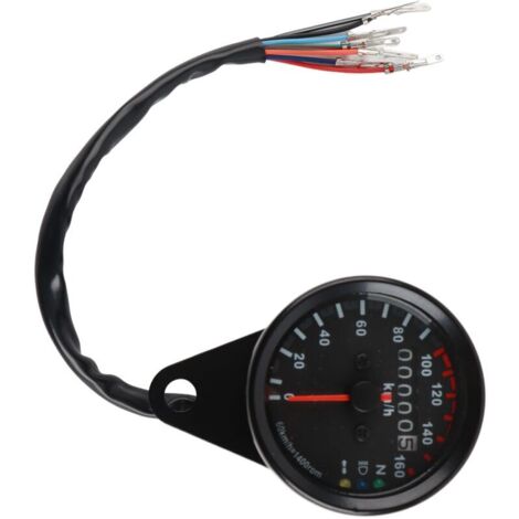 Alomejor Motorcycle Axometer Knife with Digital LED Backlight for Accurate Data Readings for 12V Motorcycles (Black Face).